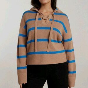Everlane Striped Wool Cotton Cropped Sweater Relaxed Fit Size XS New Boxy